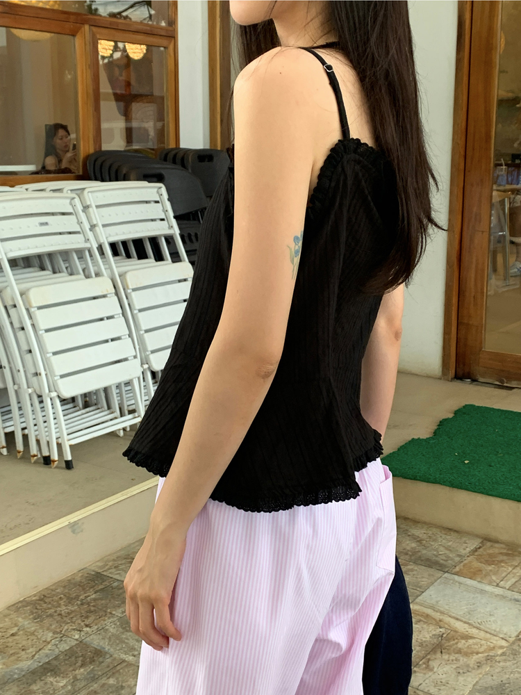 休閒感條紋垂帶直褲