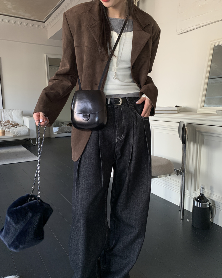 (現)麂皮質感保暖毛毛西外
