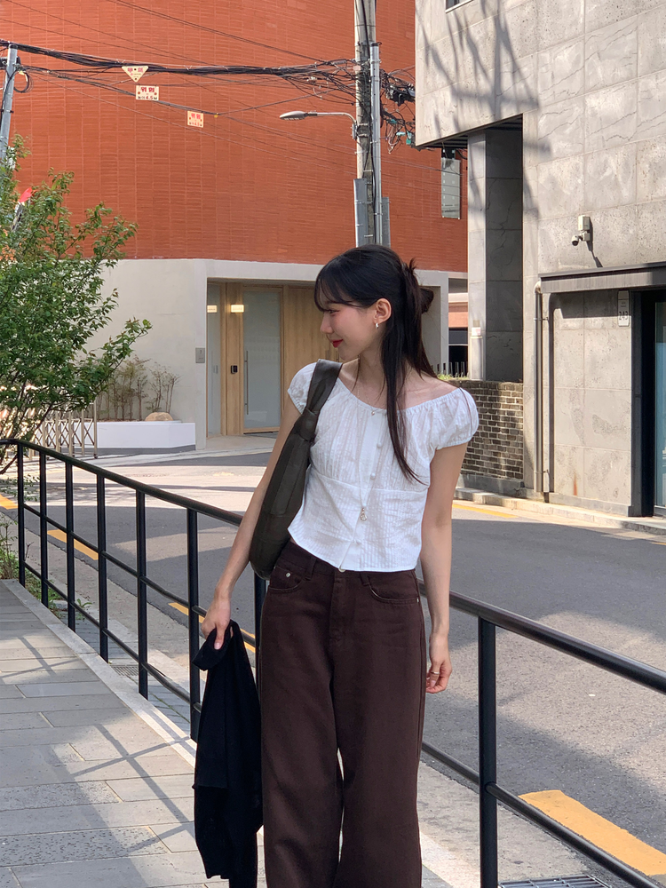 基礎美色垂感細節直褲