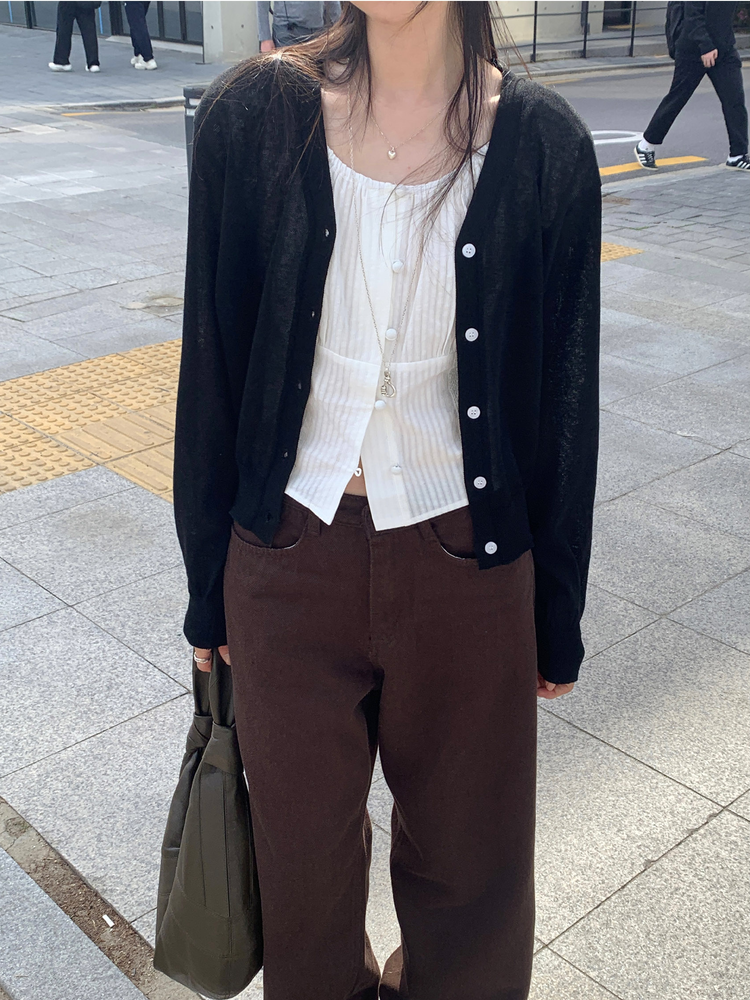 基礎美色垂感細節直褲