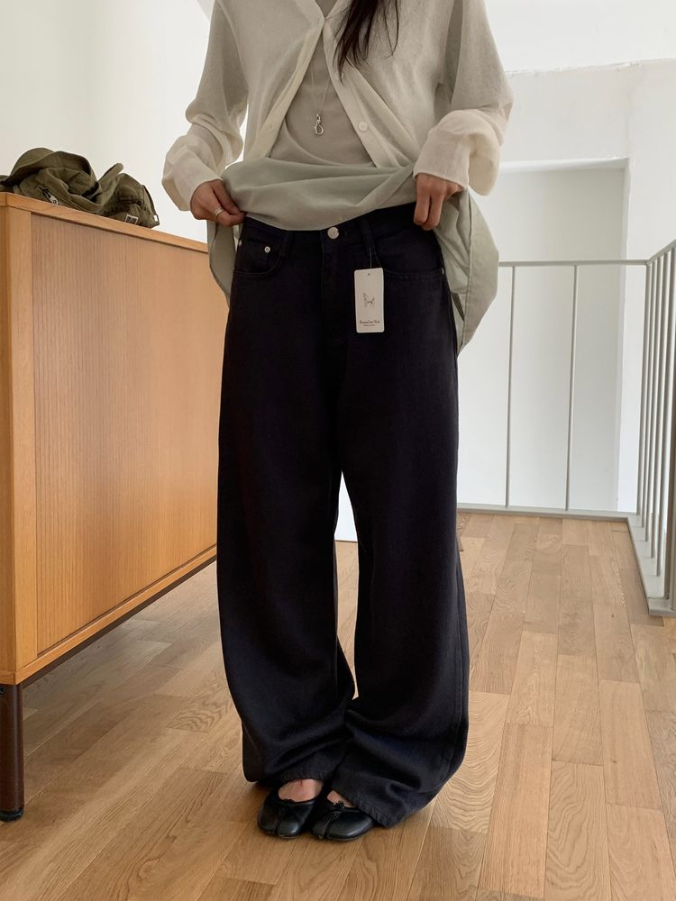 基礎美色垂感細節直褲