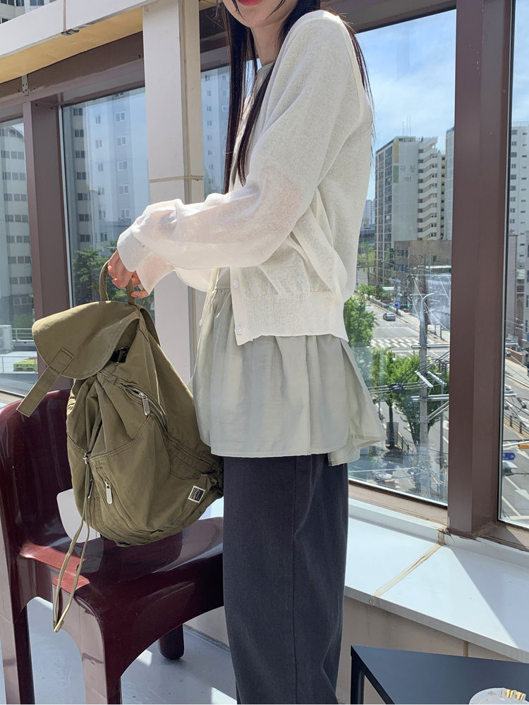 基礎美色垂感細節直褲