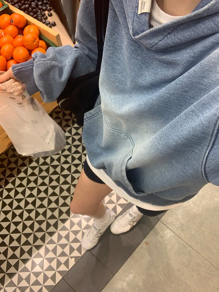 高質洗水牛仔連帽衛衣