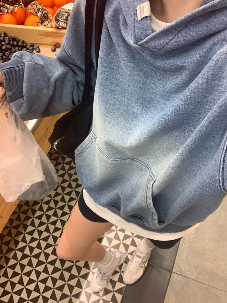 高質洗水牛仔連帽衛衣
