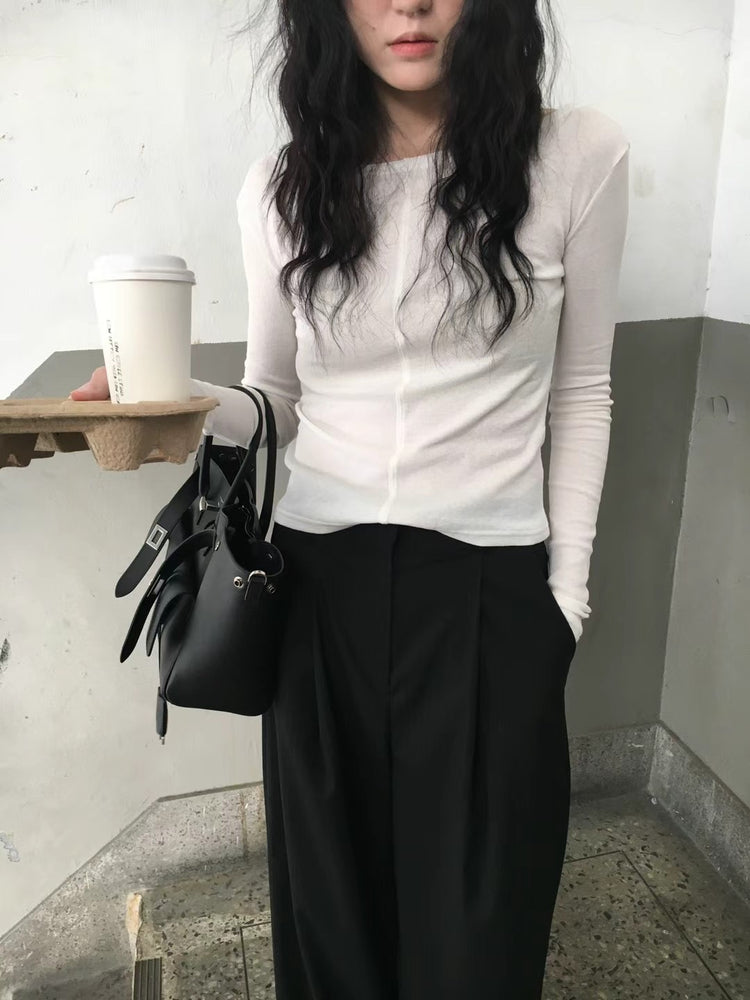 前後兩穿金屬扣細節上衣