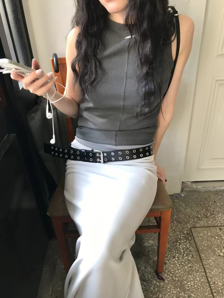 前後兩穿金屬細節背心