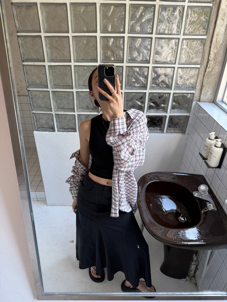 基礎美色削肩bra背心