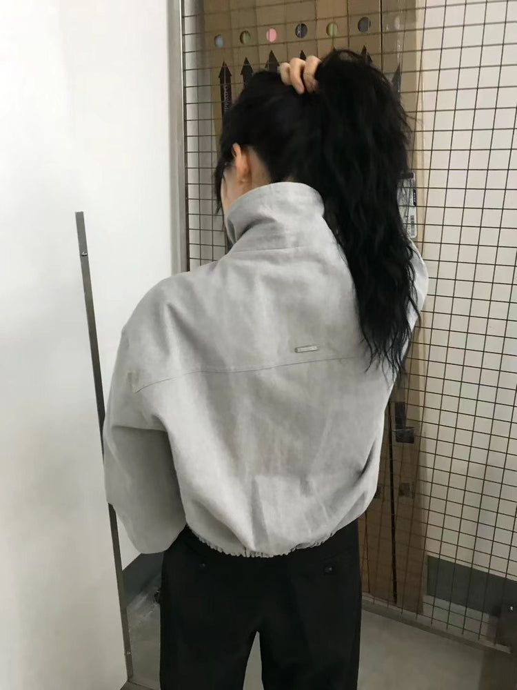 復古洗水做舊銀扣牛仔外套