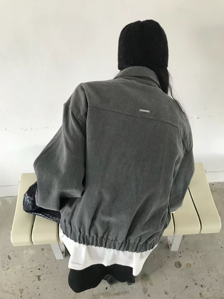 復古洗水做舊銀扣牛仔外套