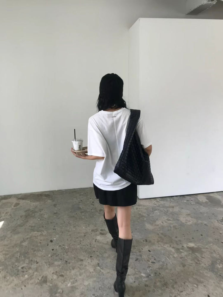 麂皮絨銀扣細節裙褲
