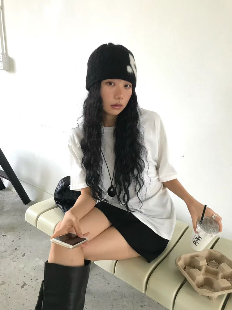 麂皮絨銀扣細節裙褲
