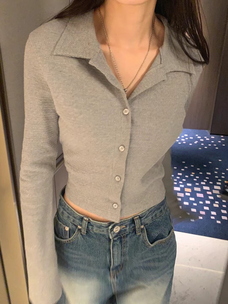 美腰暗紋翻領排鈕上衣