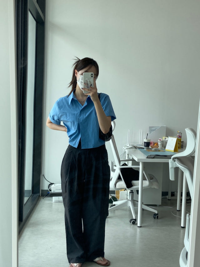 (現)輕薄尼龍基礎工裝褲