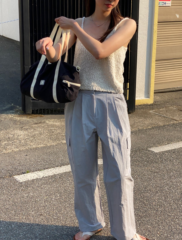(現)輕薄尼龍基礎工裝褲