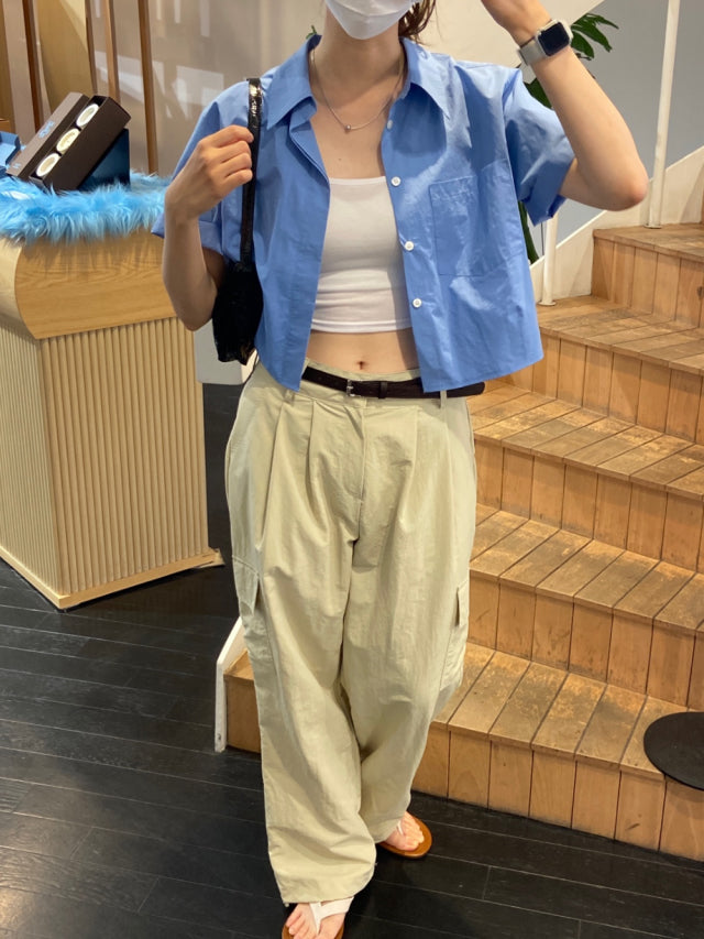 (現)輕薄尼龍基礎工裝褲