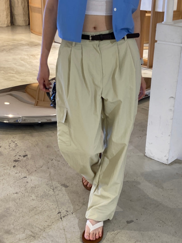 (現)輕薄尼龍基礎工裝褲