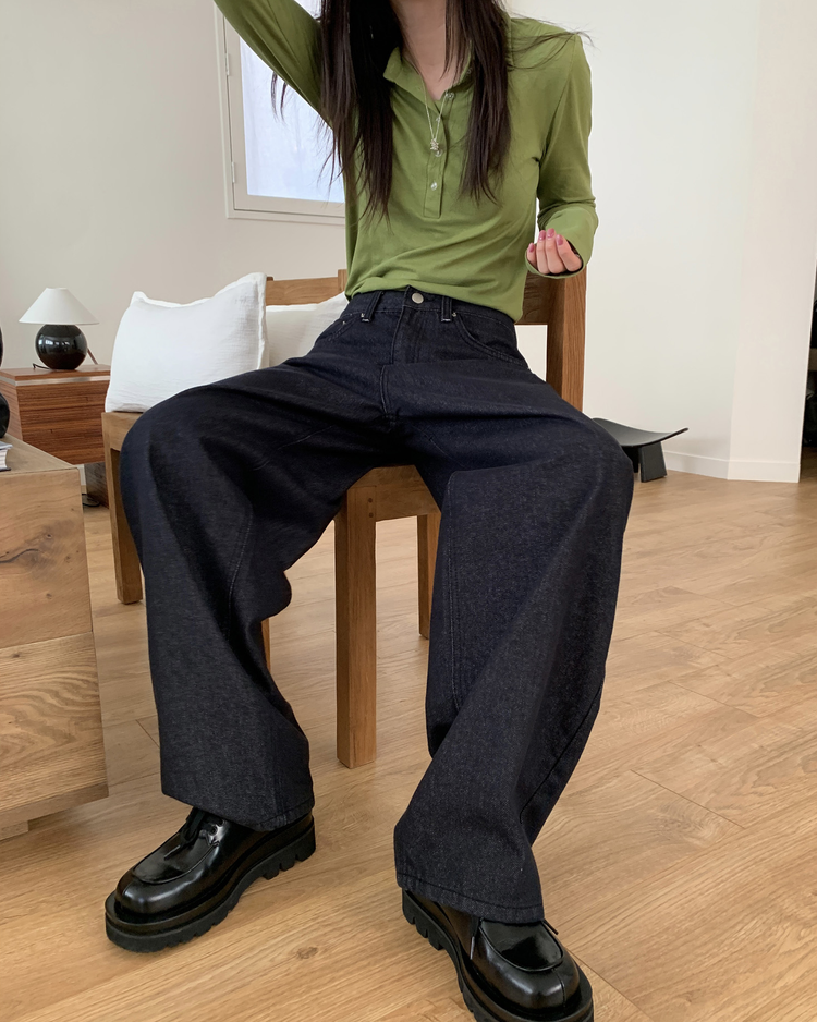 天絲翻領修身上衣