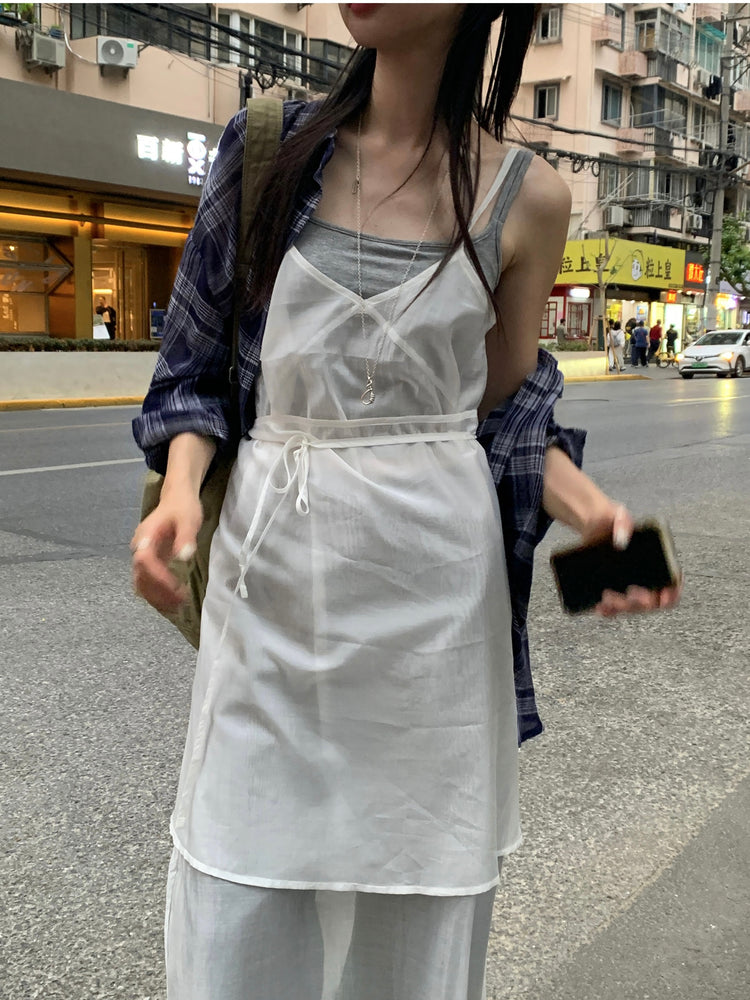 雙層肩帶修身背心