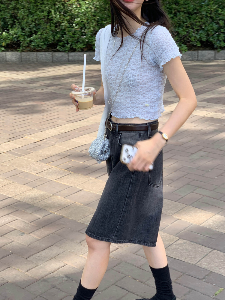 輕薄美刷色基礎五分褲