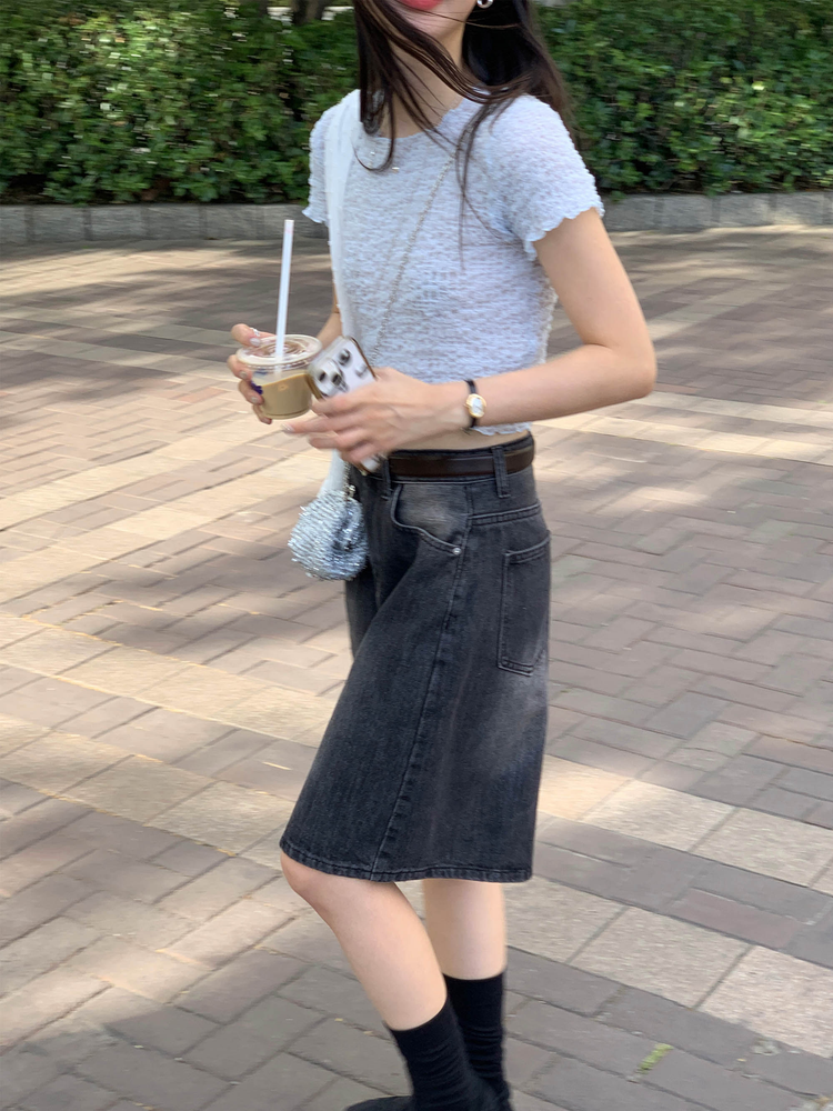 輕薄美刷色基礎五分褲