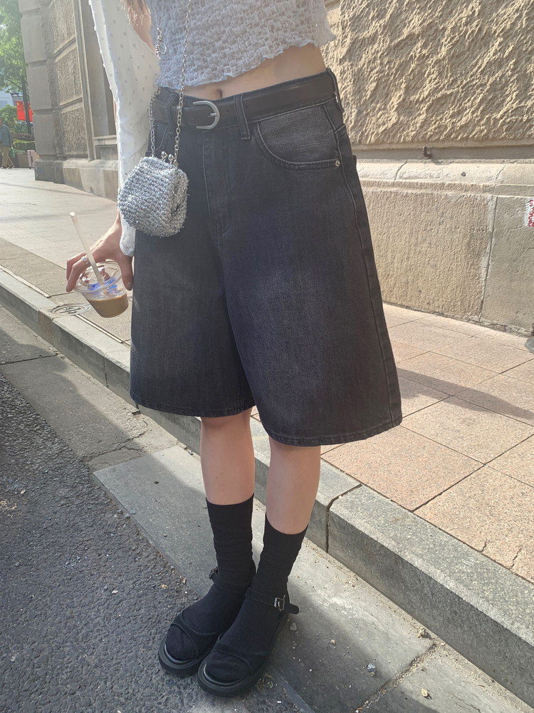 輕薄美刷色基礎五分褲