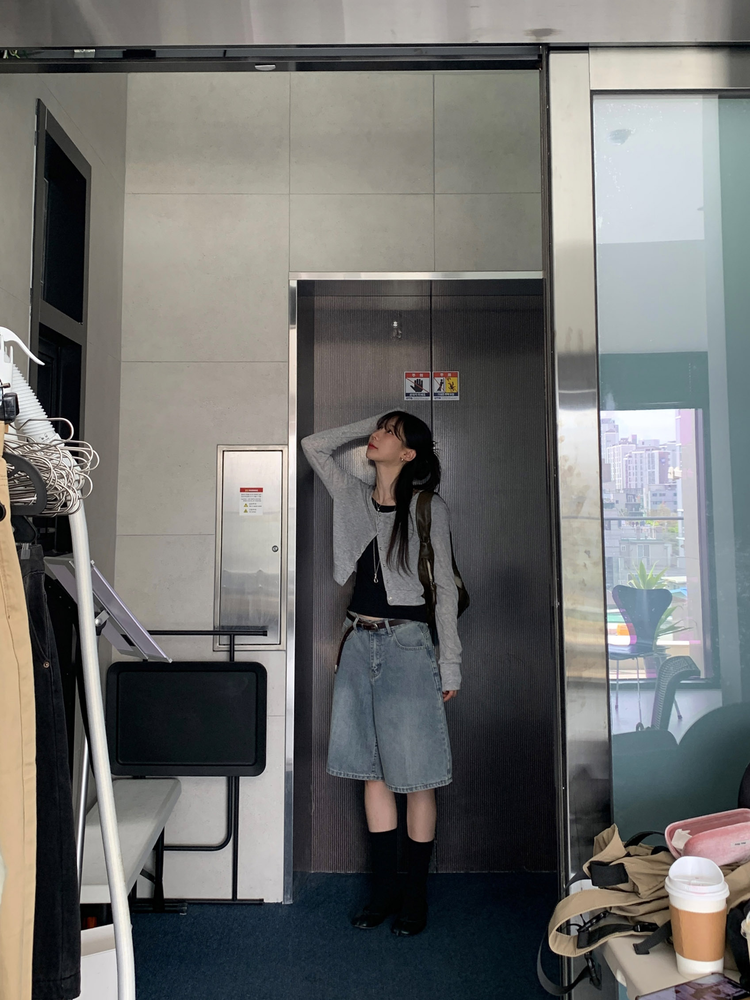 輕薄美刷色基礎五分褲