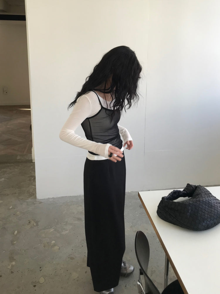 透膚紗感疊穿背心