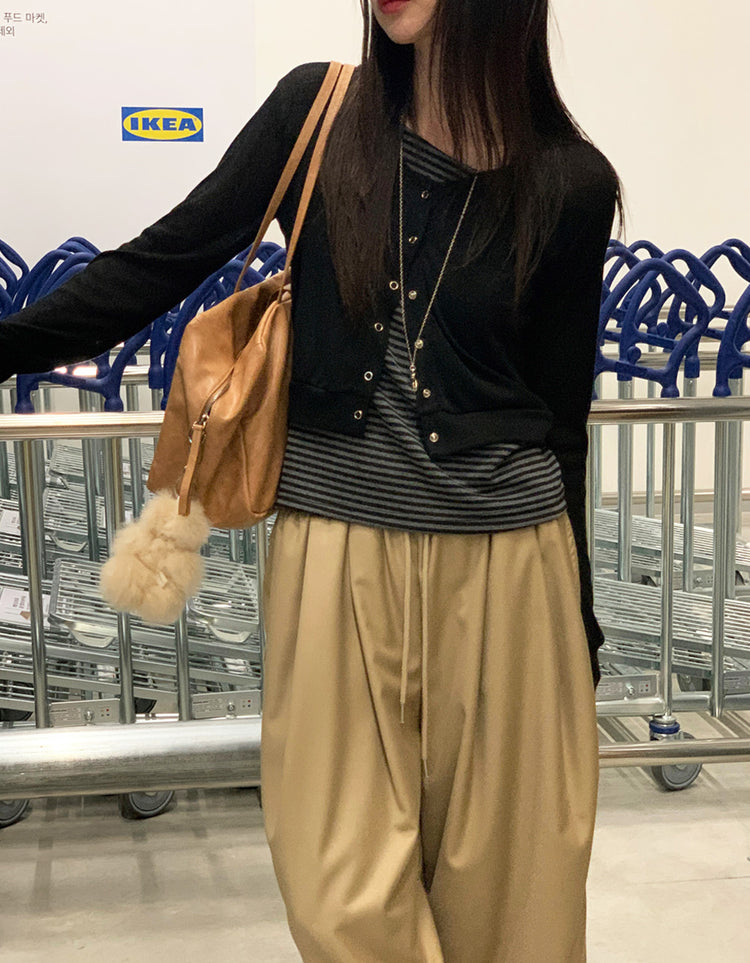 輕薄暗扣休閒上衣