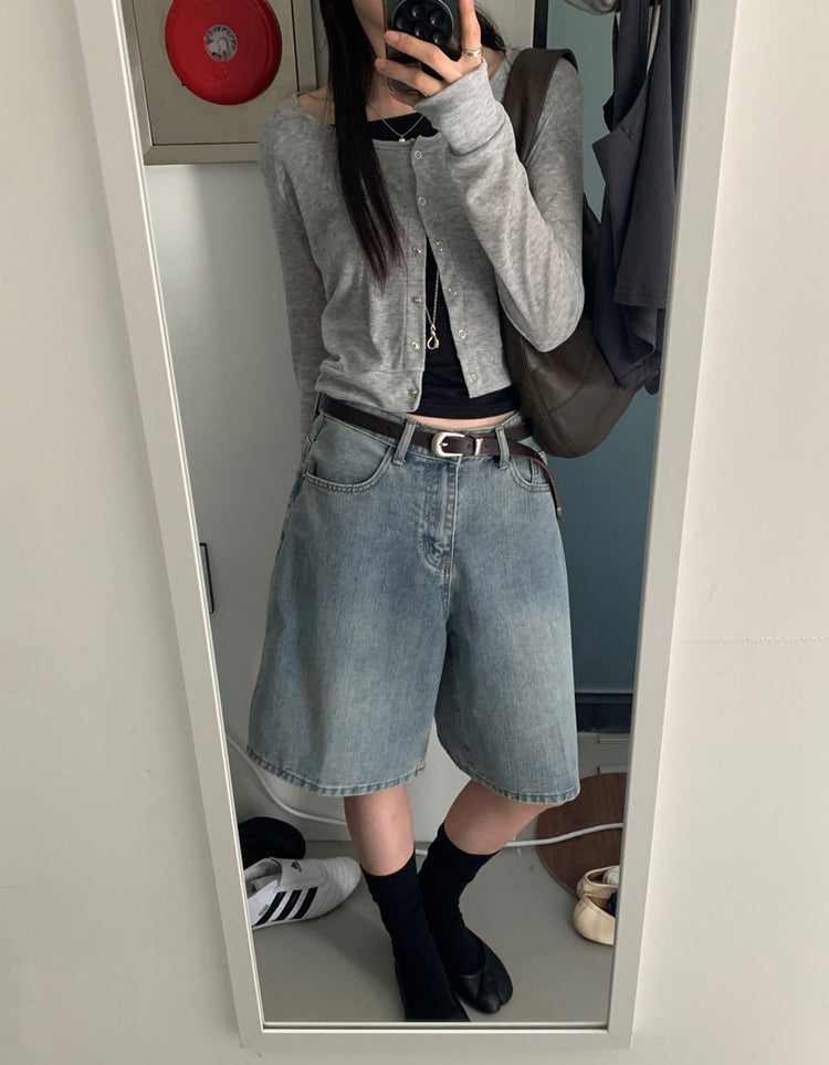 輕薄暗扣休閒上衣