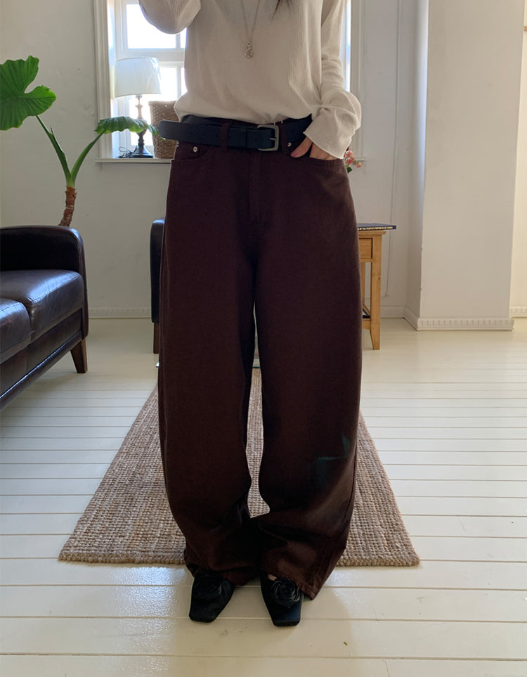 基礎美色繭型褲