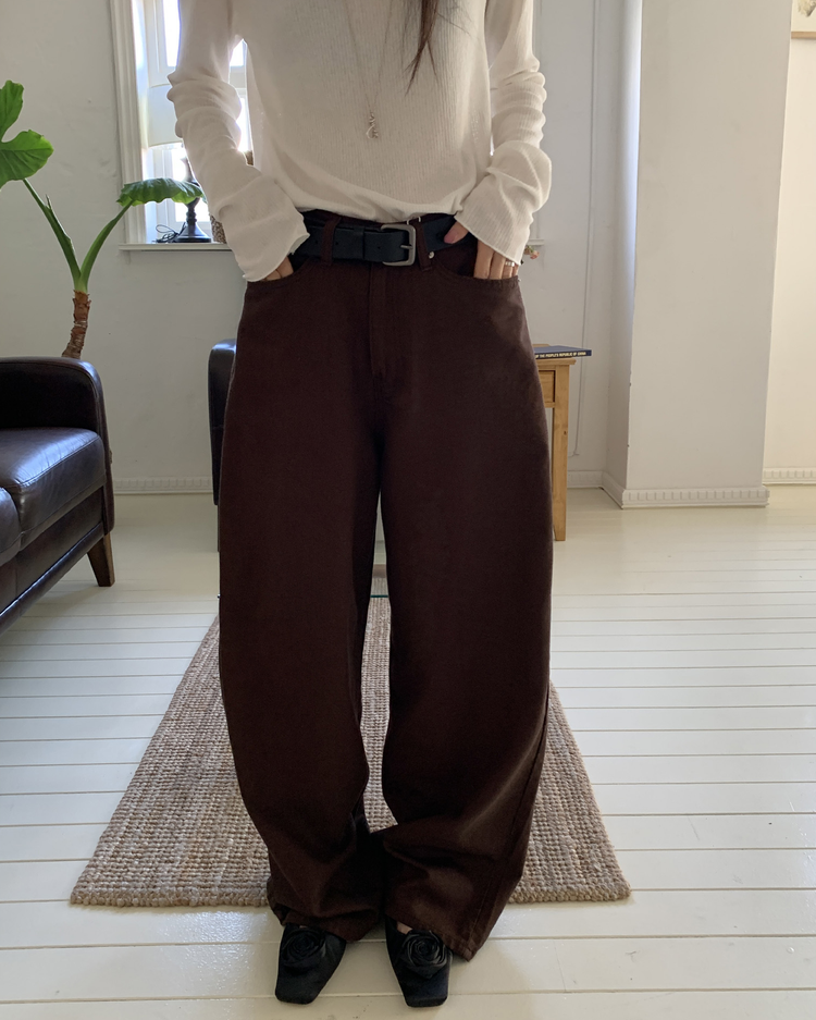 基礎美色繭型褲