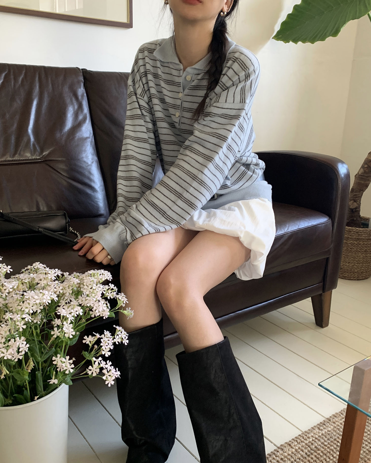 輕薄金屬扣細節泡泡短裙
