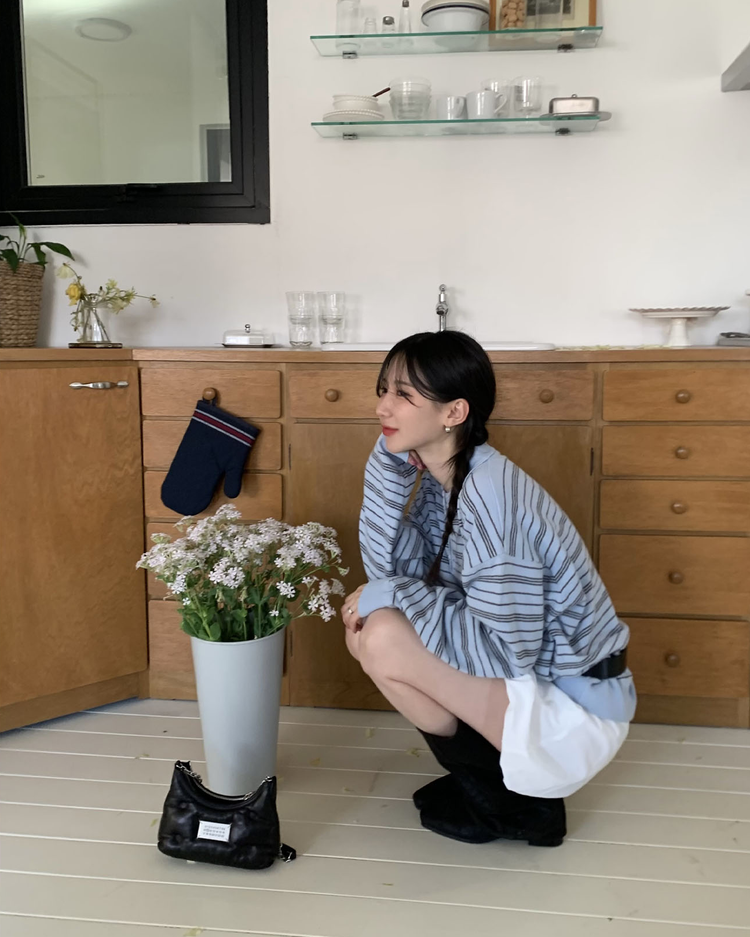 輕薄金屬扣細節泡泡短裙