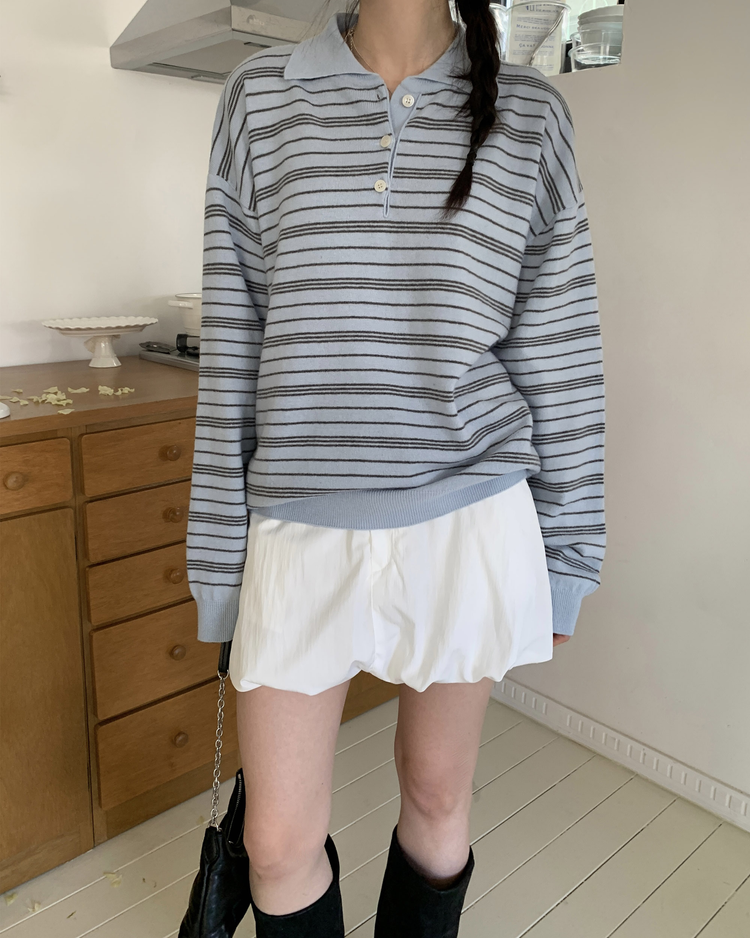 輕薄金屬扣細節泡泡短裙