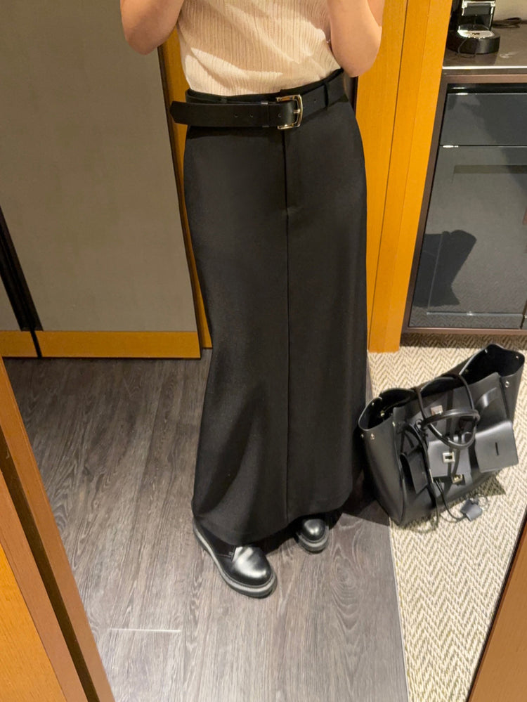 高質後開叉修身直裙