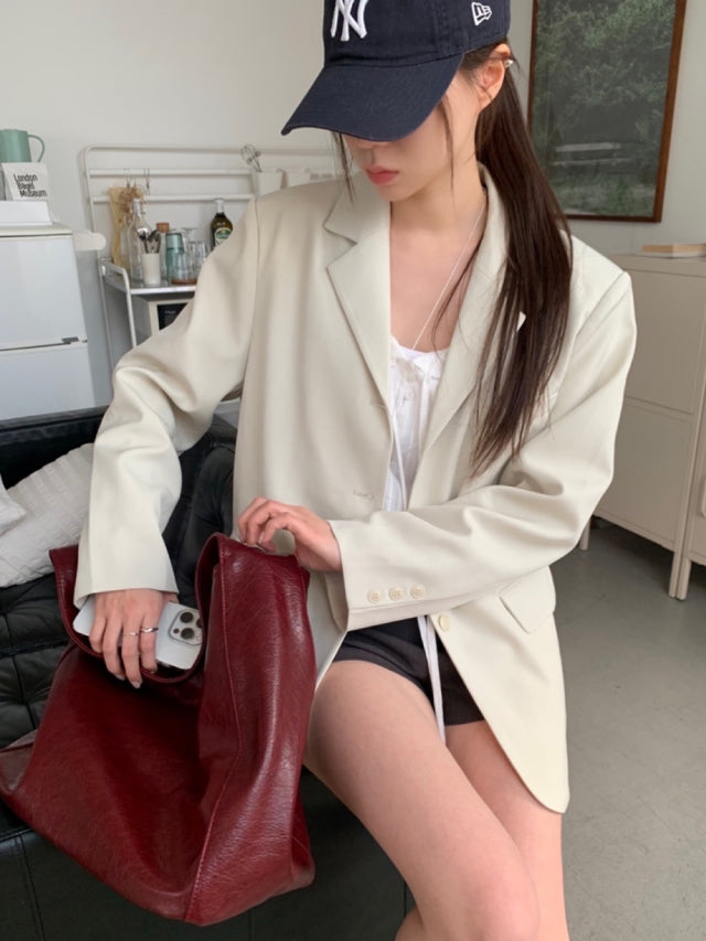 簡約紋理金屬細節低腰短褲