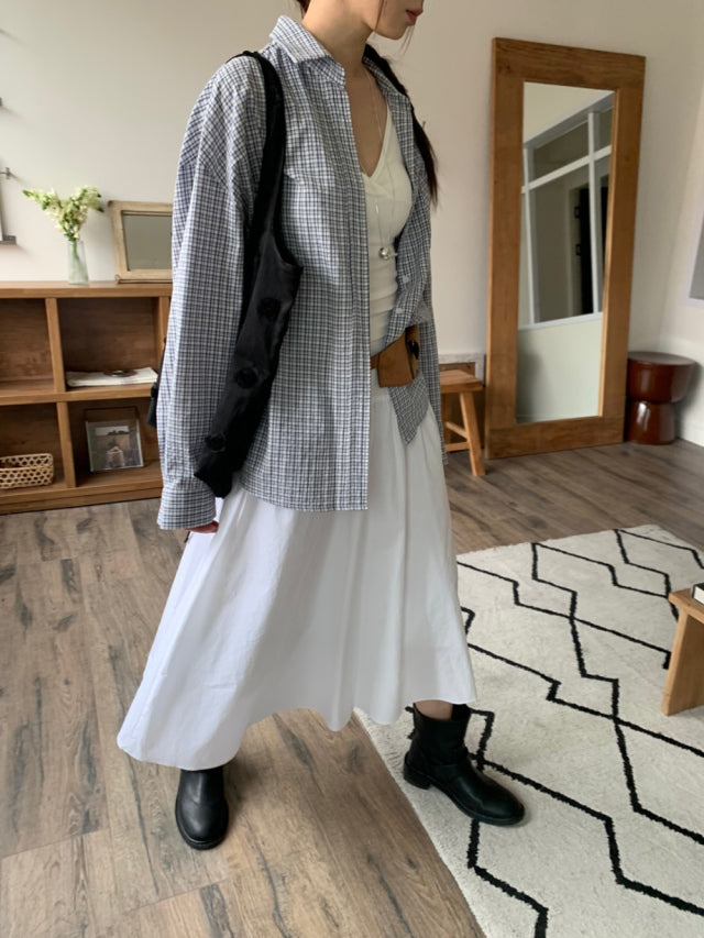蕾絲花邊修腰壓褶傘裙