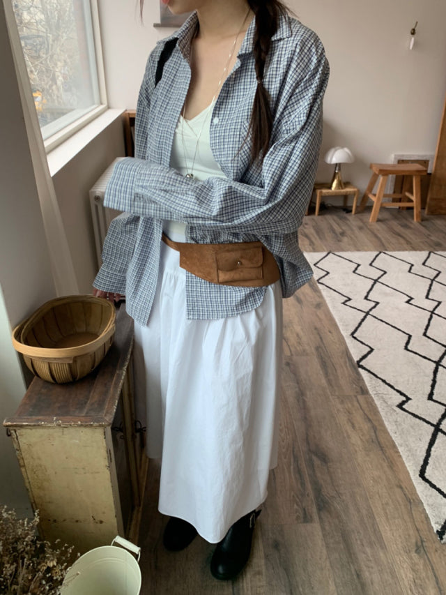 蕾絲花邊修腰壓褶傘裙