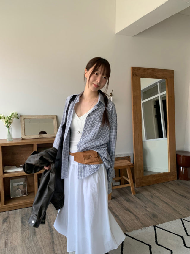 蕾絲花邊修腰壓褶傘裙