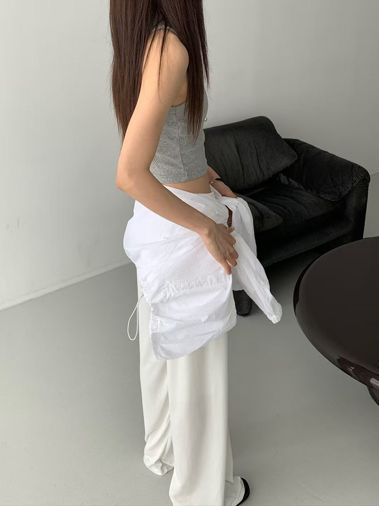 涼感垂墜休閒直褲