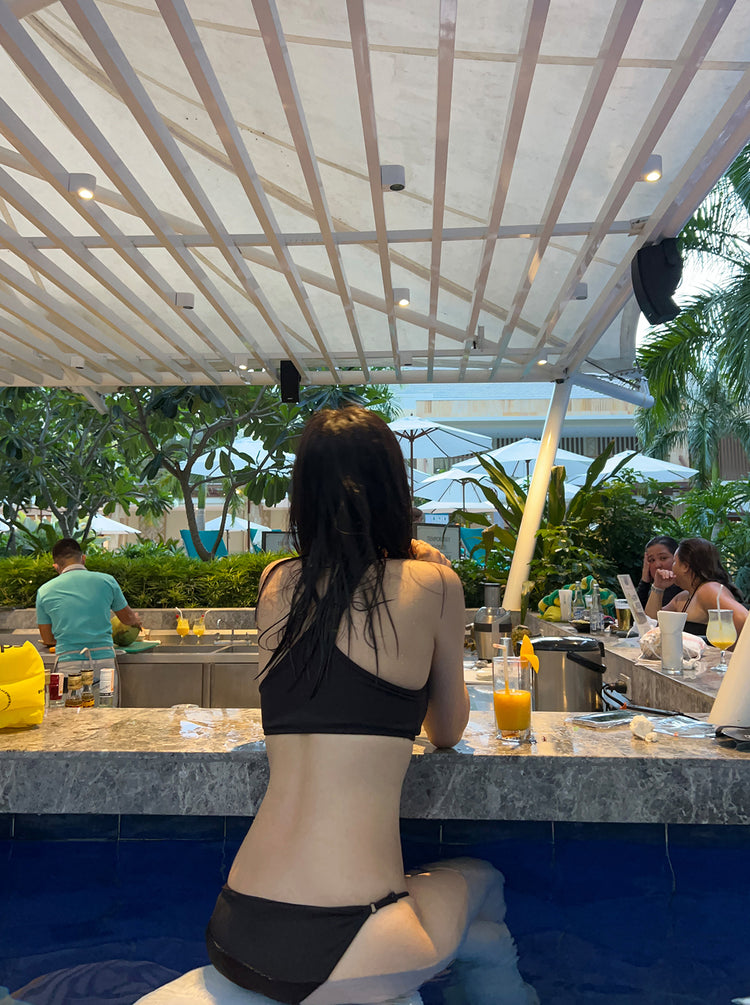 (現)高質美背細節窩夫紋理泳衣