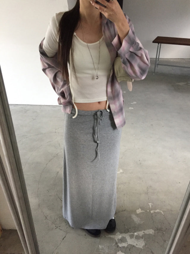 隨性抽繩垂感及踝裙