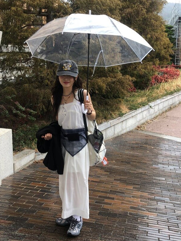 微透格紋三角巾