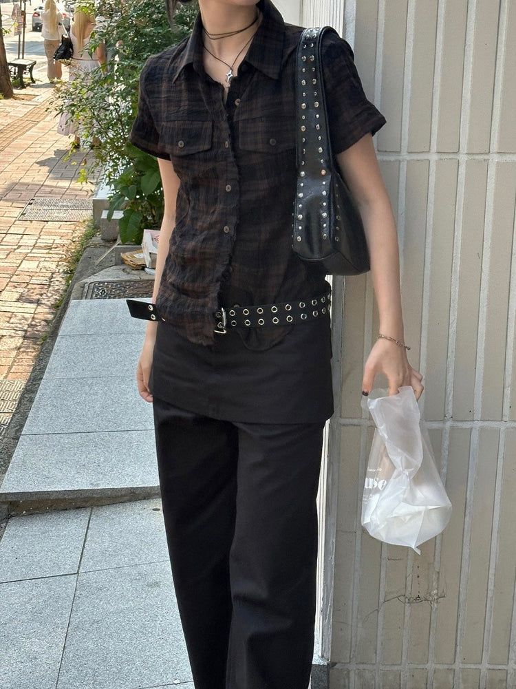 率性鉚釘細節袋(附長帶)