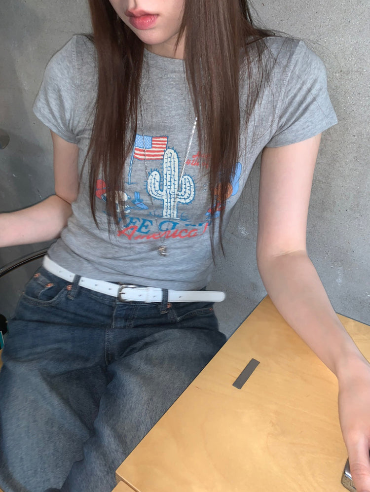 史努比圖案合身tee