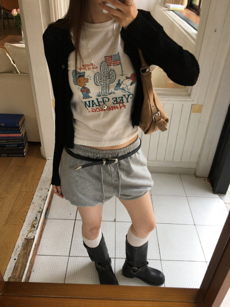 史努比圖案合身tee