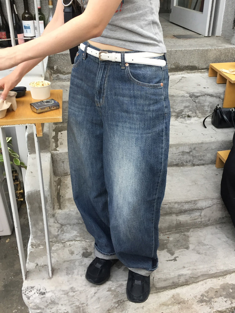 美刷色基礎男友牛仔褲