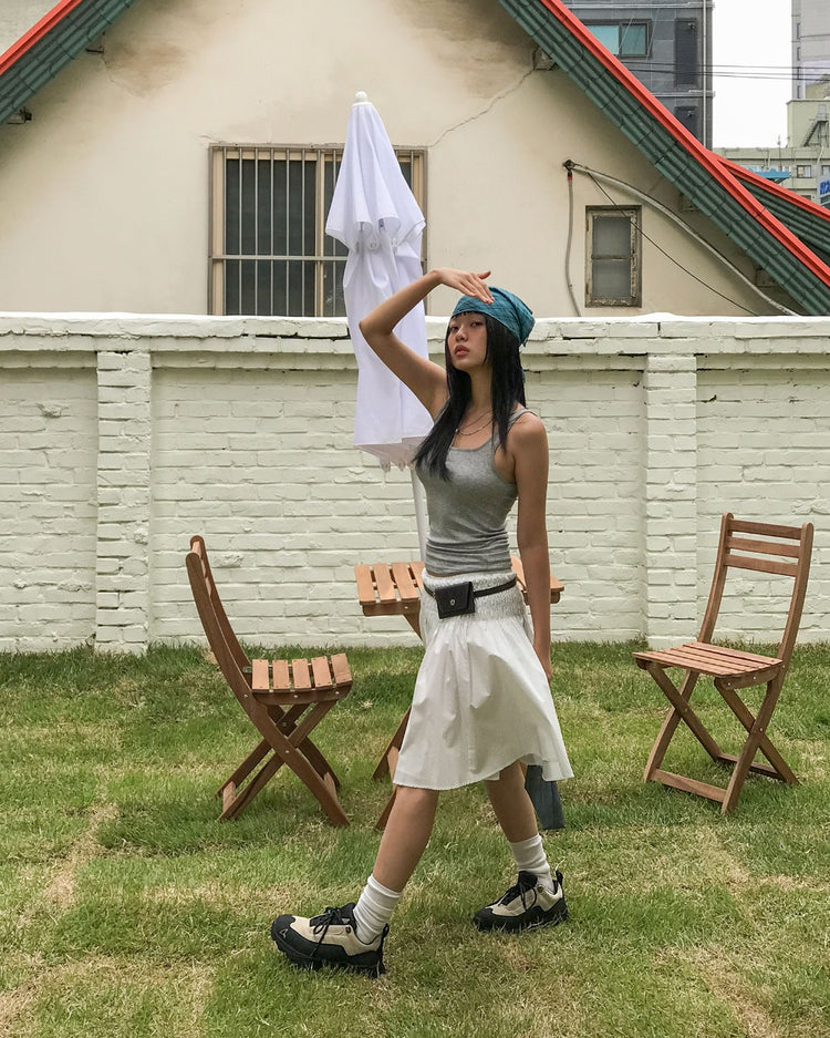 撞色格紋造型方巾