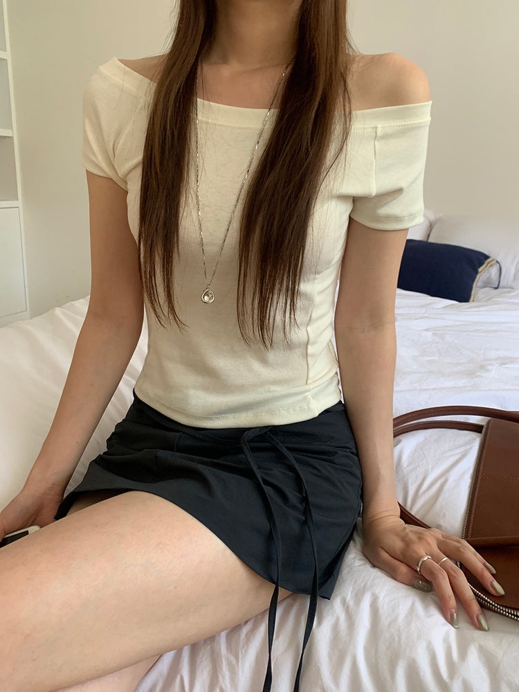 輕薄尼龍綁帶細節裙褲