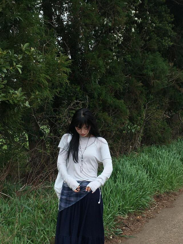 微透格紋三角巾